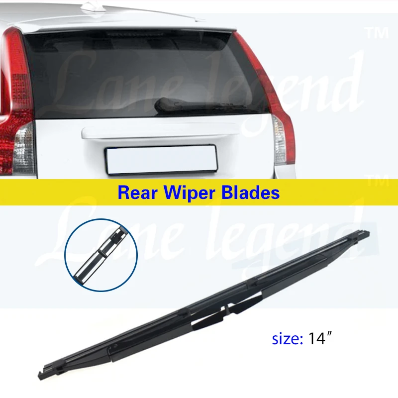 Lâmina de limpador traseiro para Volvo V50, pára-brisas, pára-brisas, limpo, porta traseira, janela, escova de chuva, acessórios do carro, 2005, 2006, 14"