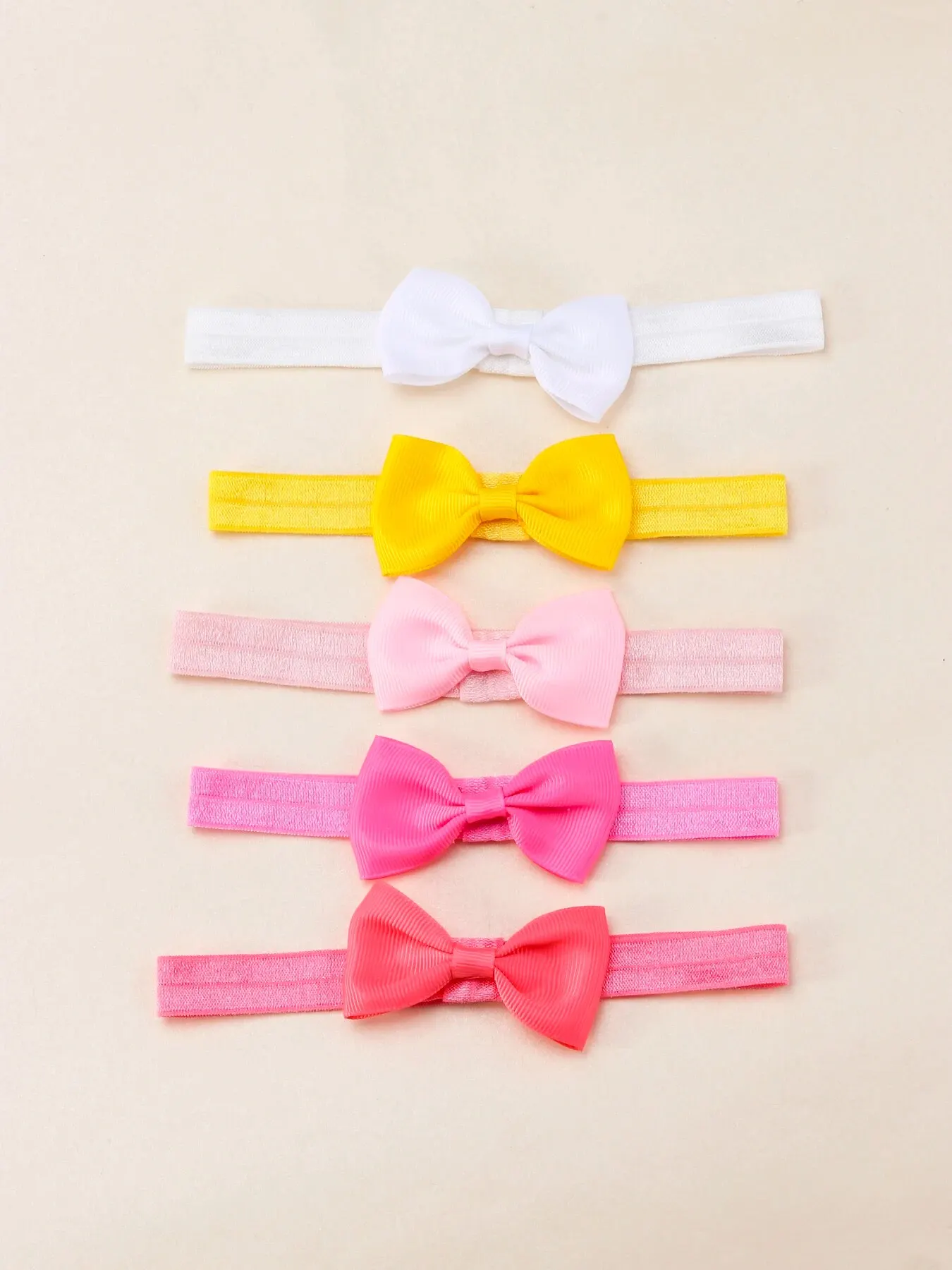 5pcs Solid Color Ribbon Bow Headbands for Baby Small Hair Bows Hairband Kids Baby Hair Accessories Headwear Headband