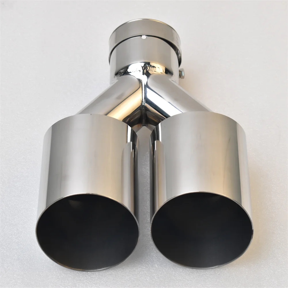 NO LOGO Dual Tube Exhaust Muffler 2.3-inch 2.5-inch General Motors 304 Stainless Steel Automotive Rear Throat Tailpipe
