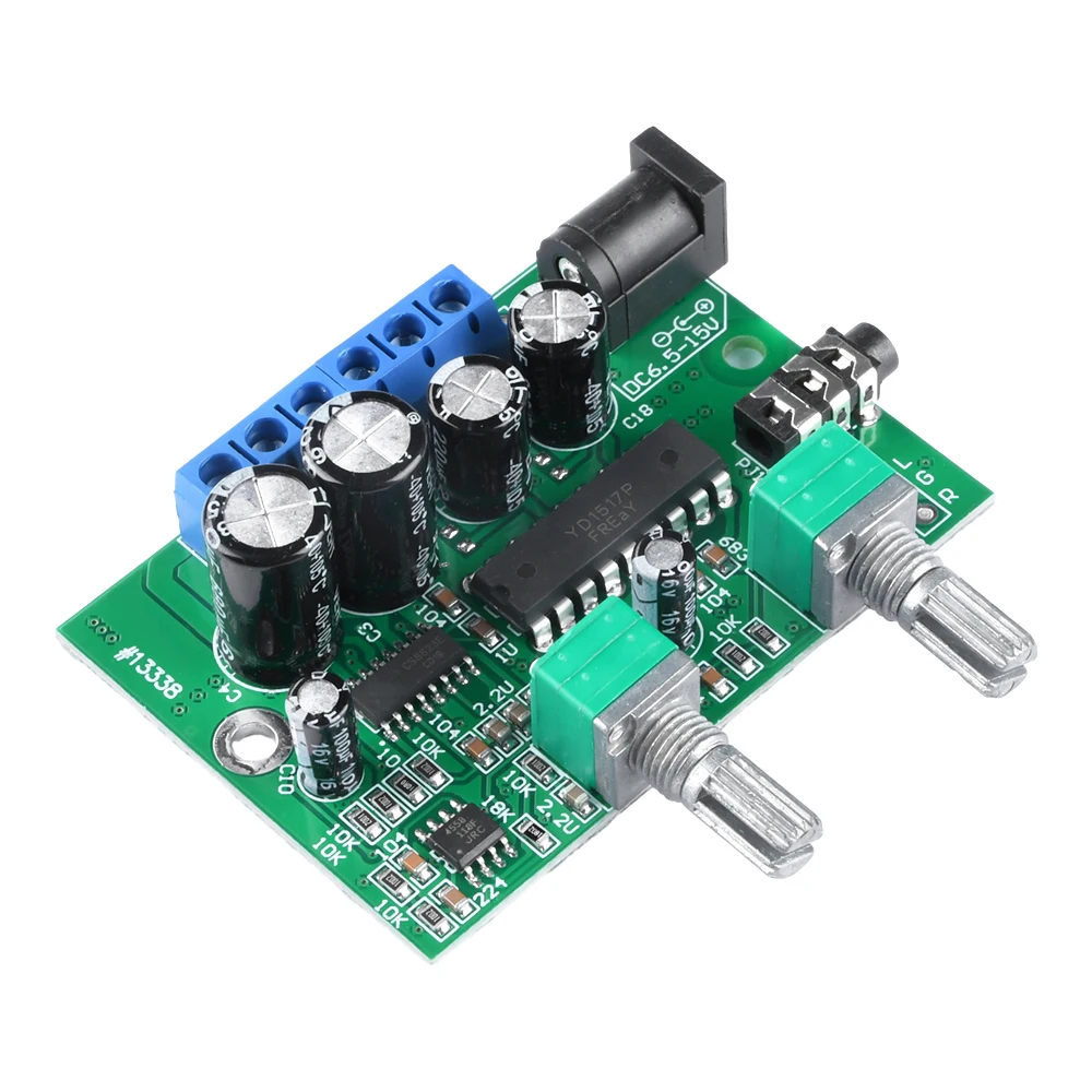 2.1 Channel Class D HiFi Power Amplifier Board 25W+6W+6W DC 6.5-15V Sound Amp Volume Control for Speaker Subwoofer Home Theater