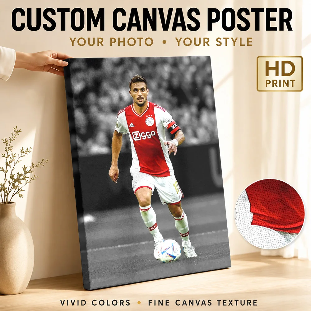 Eden Hazard Soccer Tribute Framed Canvas Poster Modern Style Canvas Wall Art With Customized Photo For Home Gym Ideal Coach Gift