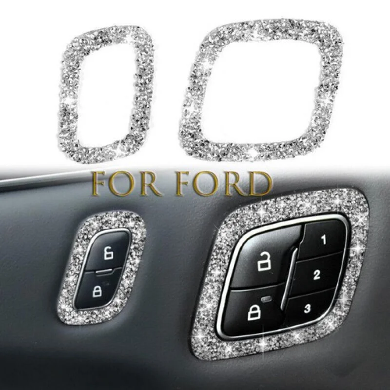 

A + блестящая алмазная кнопка замка салона автомобиля, накладка для Ford Mustang Mach-E