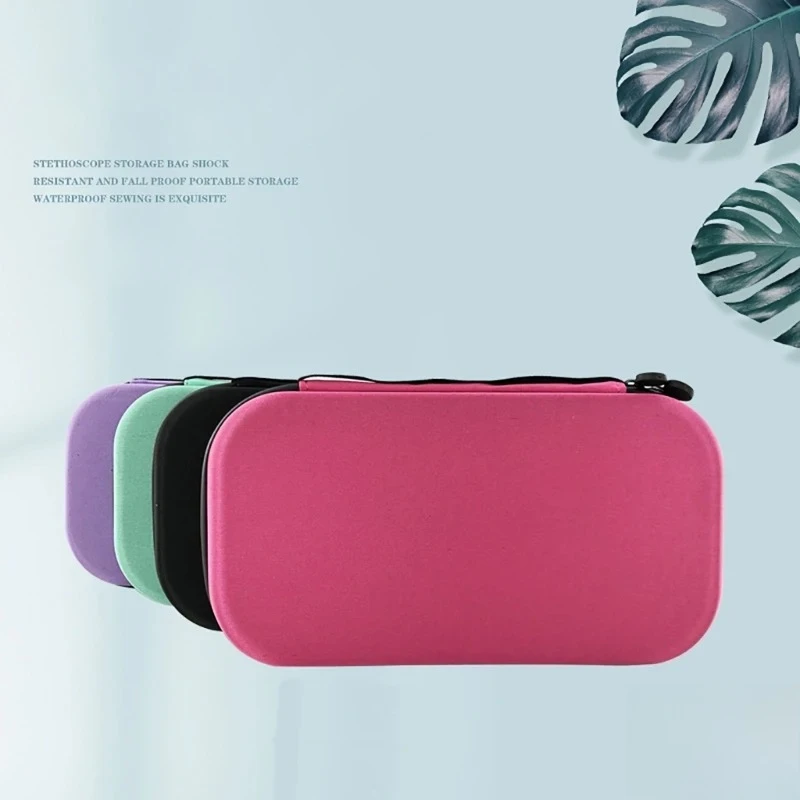 Estojo de transporte portátil à prova d'água, eva rígido, caixa de armazenamento, bolsos de malha para estetoscópio, organizador médico, bolsa protetora