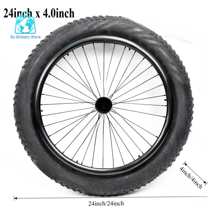 24 Inch x4.0 Fat Tire Wheelchair Wheel Beach Wide Tire Snow Wheels Spare Parts for Outdoor Mobility