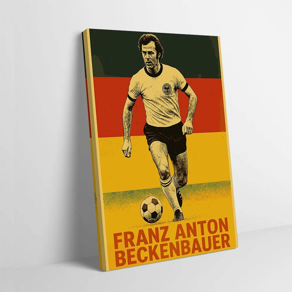 Franz Beckeuer Soccer Printing Poster Custom Pictures Wall Art Canvas Painting Gift for Gamer Decoration Bathroom Decor Room