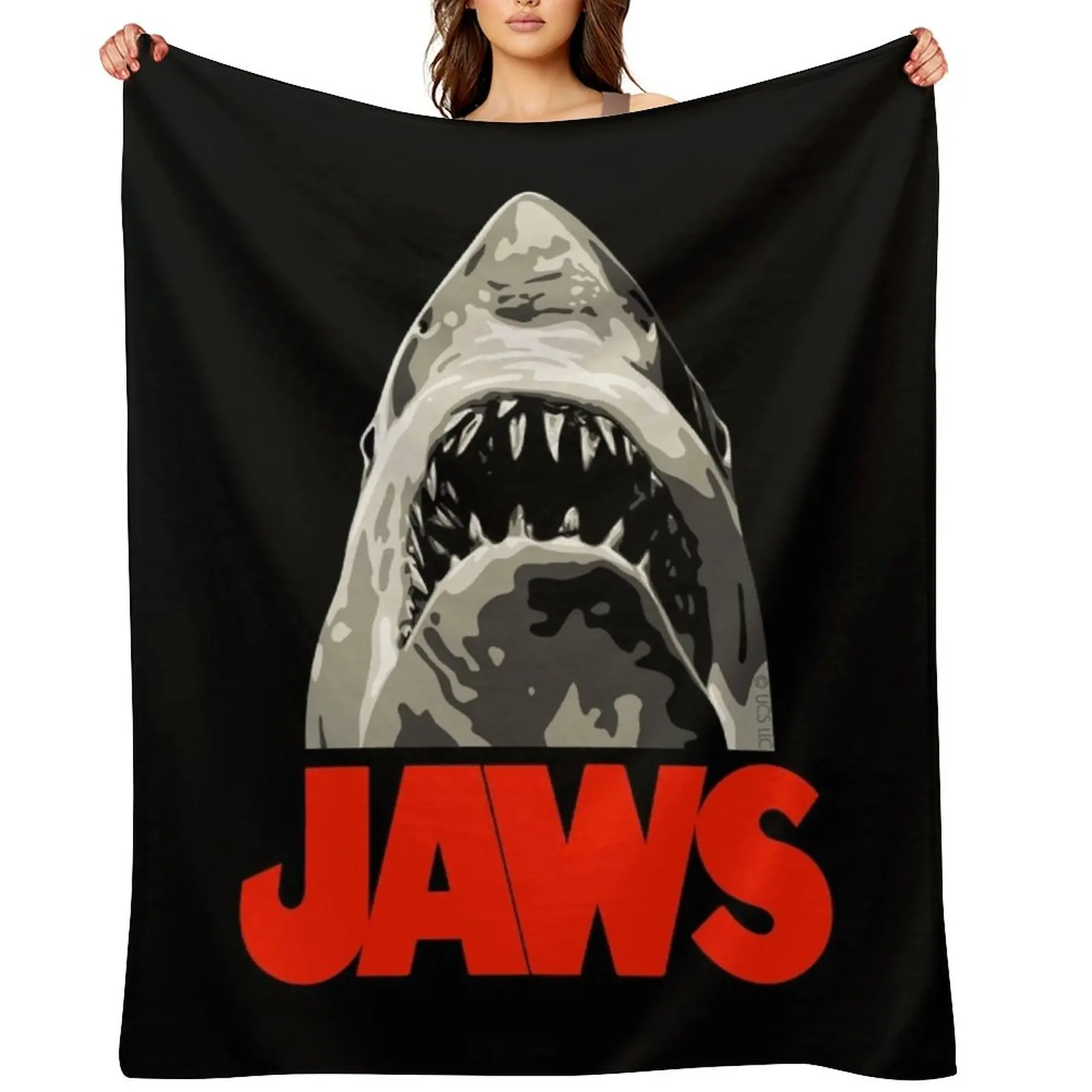 

JAWS - Great White Shark Throw Blanket Thermal Picnic For Sofa Thin christmas decoration Blankets