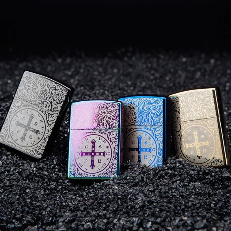 

Zorro Kerosene Lighter Windproof Creative Ultra Thin Old Fashioned Copper Lighter Free Engraving Gift Lighters for Smokers Cigar