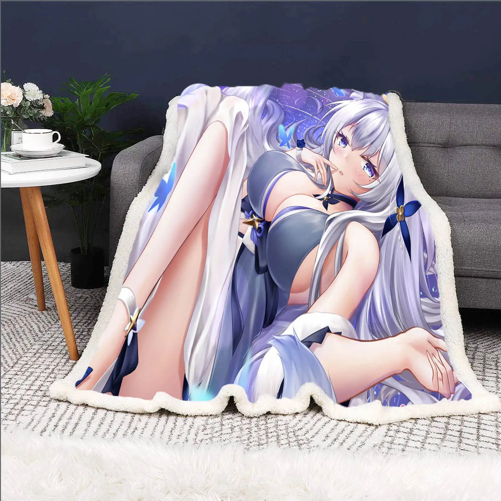 

Beautiful Girl Children's Blanket Cartoon Game Plush Furry Cute Printing Nap Throws Custom Modern Winter Gifts For Kids