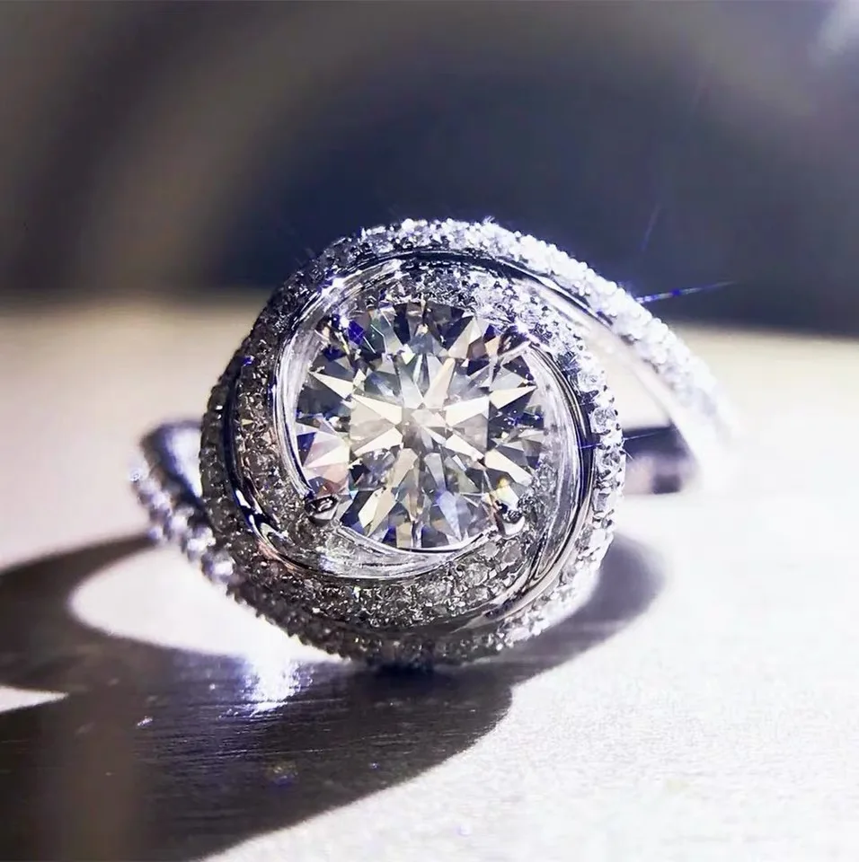 

Fashion Anniversary Ring 925 Sterling Silver Moissanite Engagement Wedding Band Rings for Women Men Finger Party Jewelry
