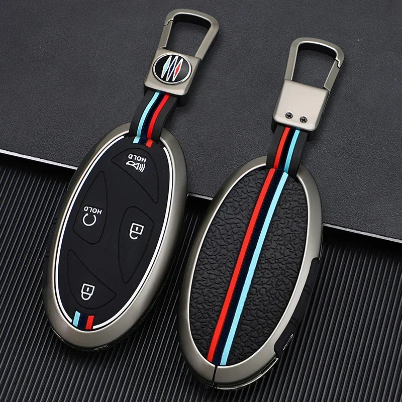 

5 7 Buttons Zinc Alloy Silicone Car Key Case Cover For Hyundai Kona Ev Grandeur GN7 IONIQ 6 2023 2024 Remote Key Protect Shell