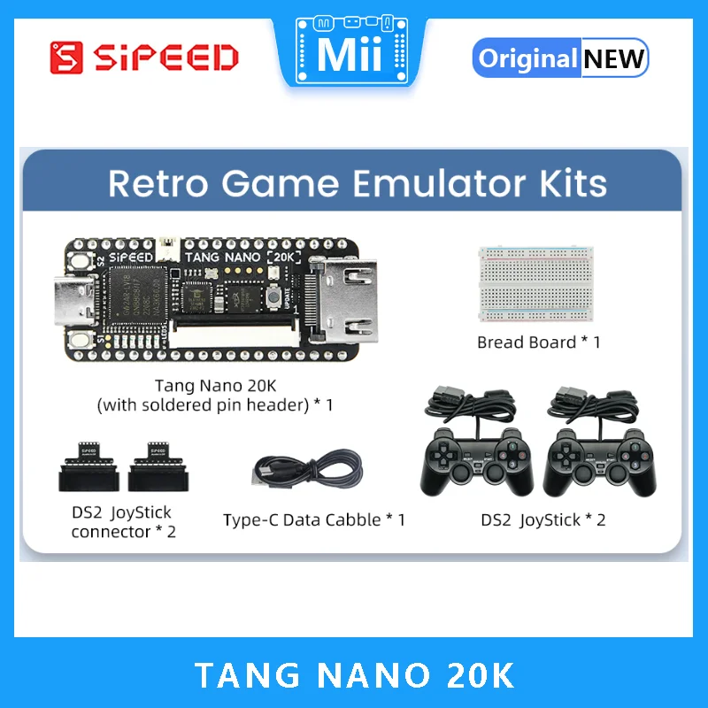 Placa de desarrollo Sipeed Tang Nano 20K FPGA, 5,5x2,3 cm, baja latencia, 64Mbits, alta velocidad, RISCV, Linux, reproductor de Juegos Retro