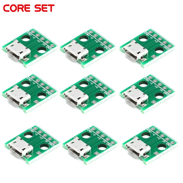 10szt/5szt Mini Micro USB do DIP 2.54mm Adapter Złącze Moduł Płyta Panel Żeński 5-pinowy Pinboard 2.54mm Micro USB Typ PCB Część