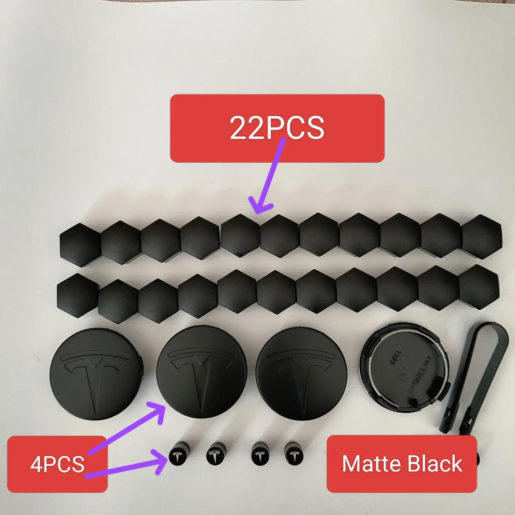 29PCS Matte black