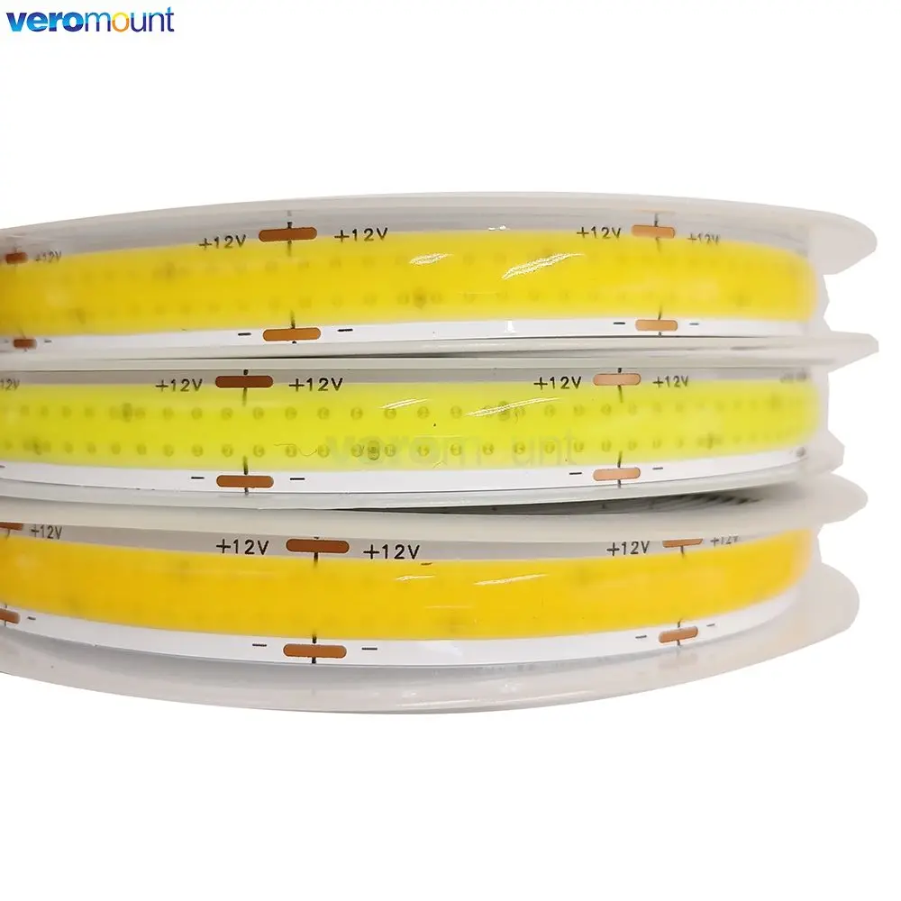 5m Double Row Flexible COB LED Strip DC 12V 24V 624LEDs/m 616LEDs/m LED Tape Light High Brightness 3000K 4000K 6000K 12mm PCB