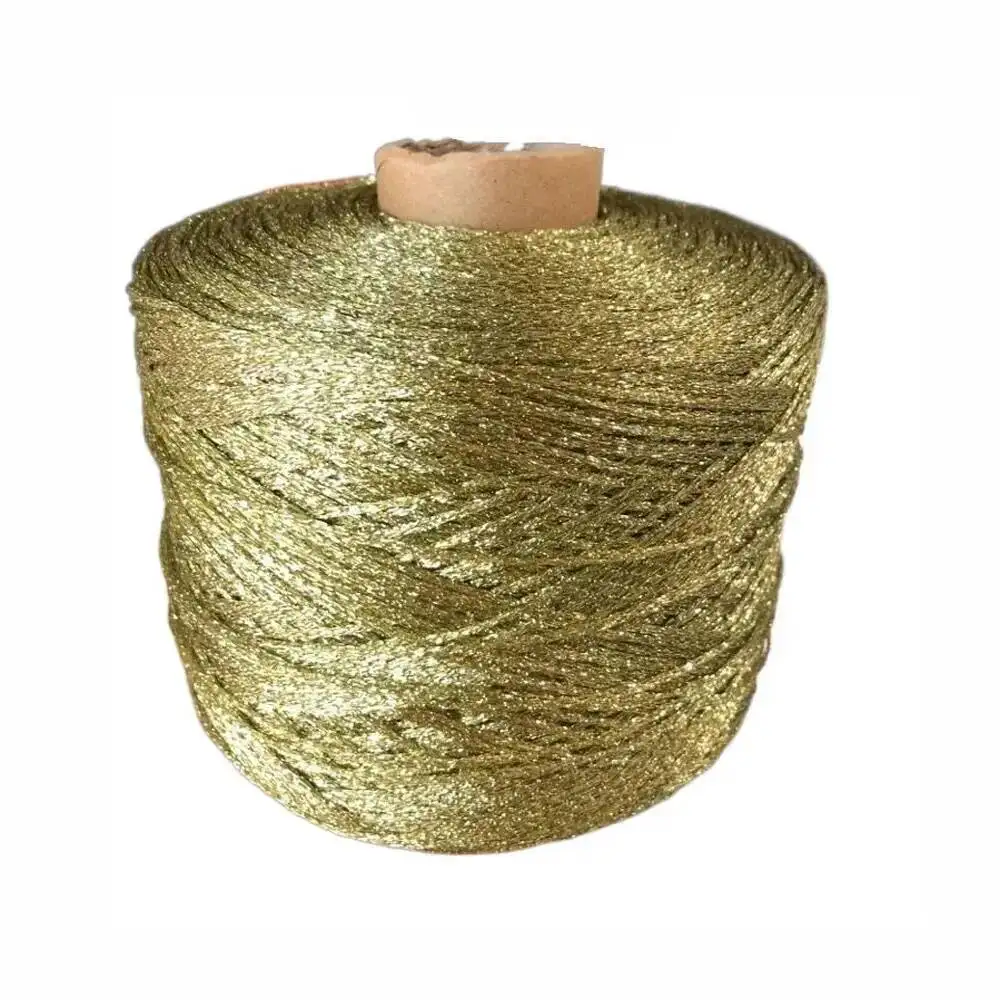 500g Metallic Yarn For Knitting Hollow Cotton Crochet DIY Gold Silver Thread  Yarns Crocheted Shinny Line Hat Toy Hand Knitted
