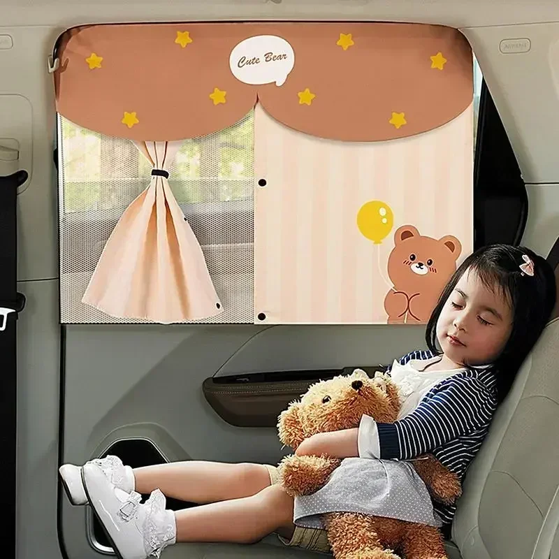 Mehrere Muster Niedliche Cartoon Auto Seitenfenster Sonnenschutz Magnetischer Windschutzscheiben-Sonnenschutz Faltbare Hintere Seitenfenster-Abdeckung für Kinder