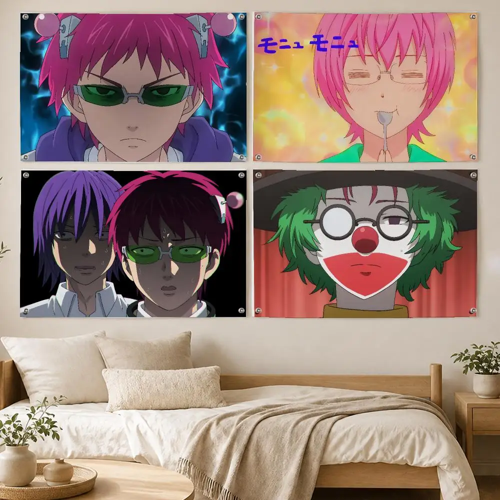 Saiki K Comedy AnimeStyle Flags Room Bedroom Home Outdoor Wall Hanging Concert Printed Background Decoration Art Banne