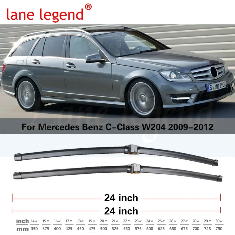 Car Wiper Front & Rear Wiper Blades Set For Mercedes Benz C Class W204 2009 - 2012 Windshield Windscreen Window 24\