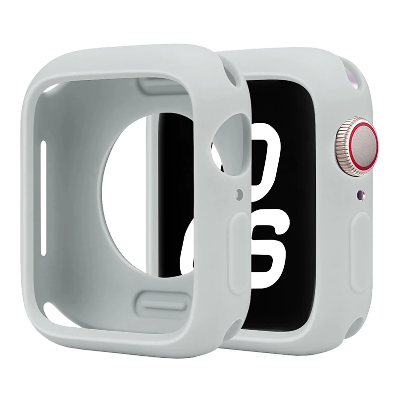 Weiche Silikonhülle für Apple Watch 11-10 46 mm 42/40/44/41/45 mm Stoßstangenschutzabdeckung iWatch Serie 9 8 7 6 5 4 SE 3 Zubehör