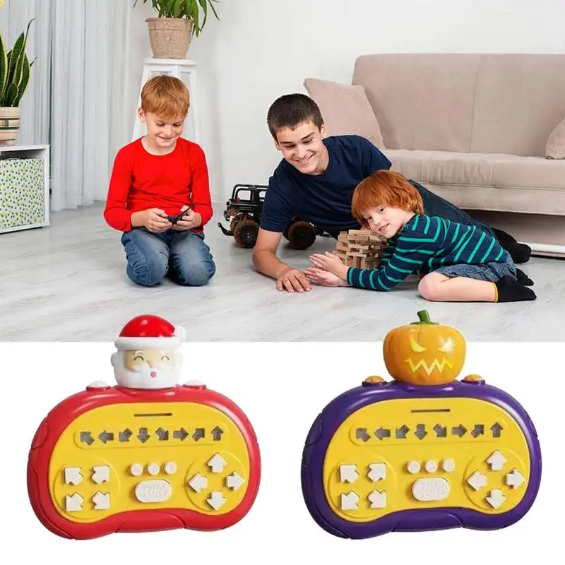 Pop Game Santa Claus/Halloween Pumpkin Light Up Quick Push Game Toys Handheld Pop Light Up Fidget Game For Kids Adults