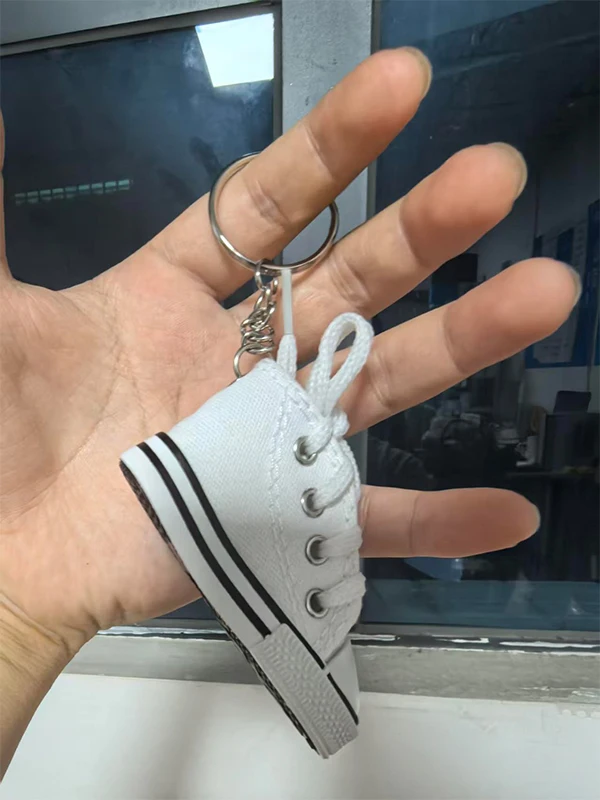 24Pcs Tiny Sneaker Keychain Mini Canvas Shoe Keyring Backpack Charm Ornament