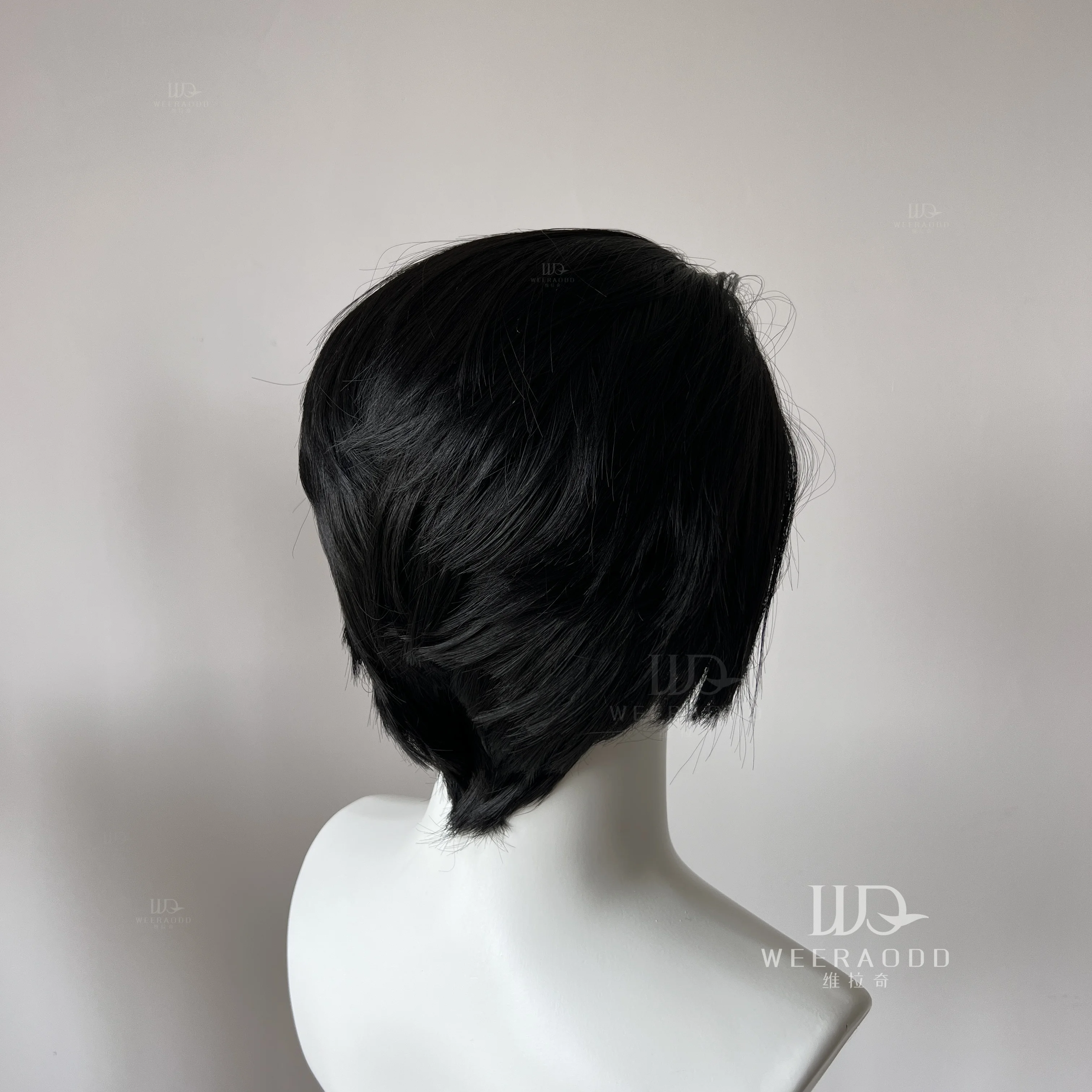 Black Lace Front Wig for Men Frontal Lace Heat Resistant Fiber with High Quality Synthetic Wig in 8inch Cosplay Use