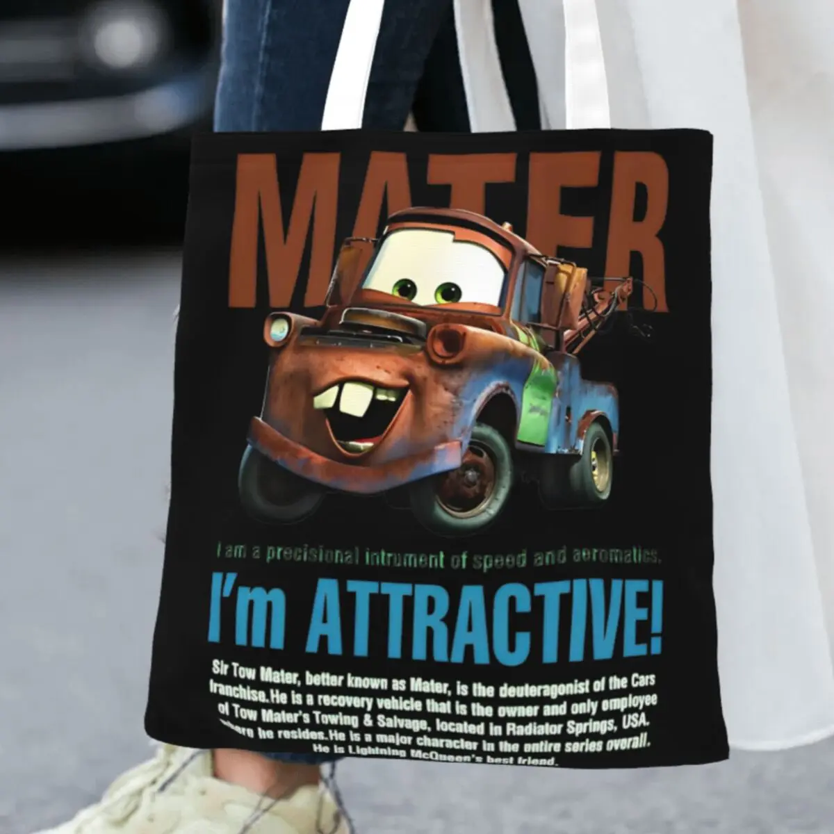 

Сумка-шоппер Lightning McQueen Cars 3 Mater, женская элегантная сумка через плечо, полиэстеровая офисная сумка-тоут для женщин