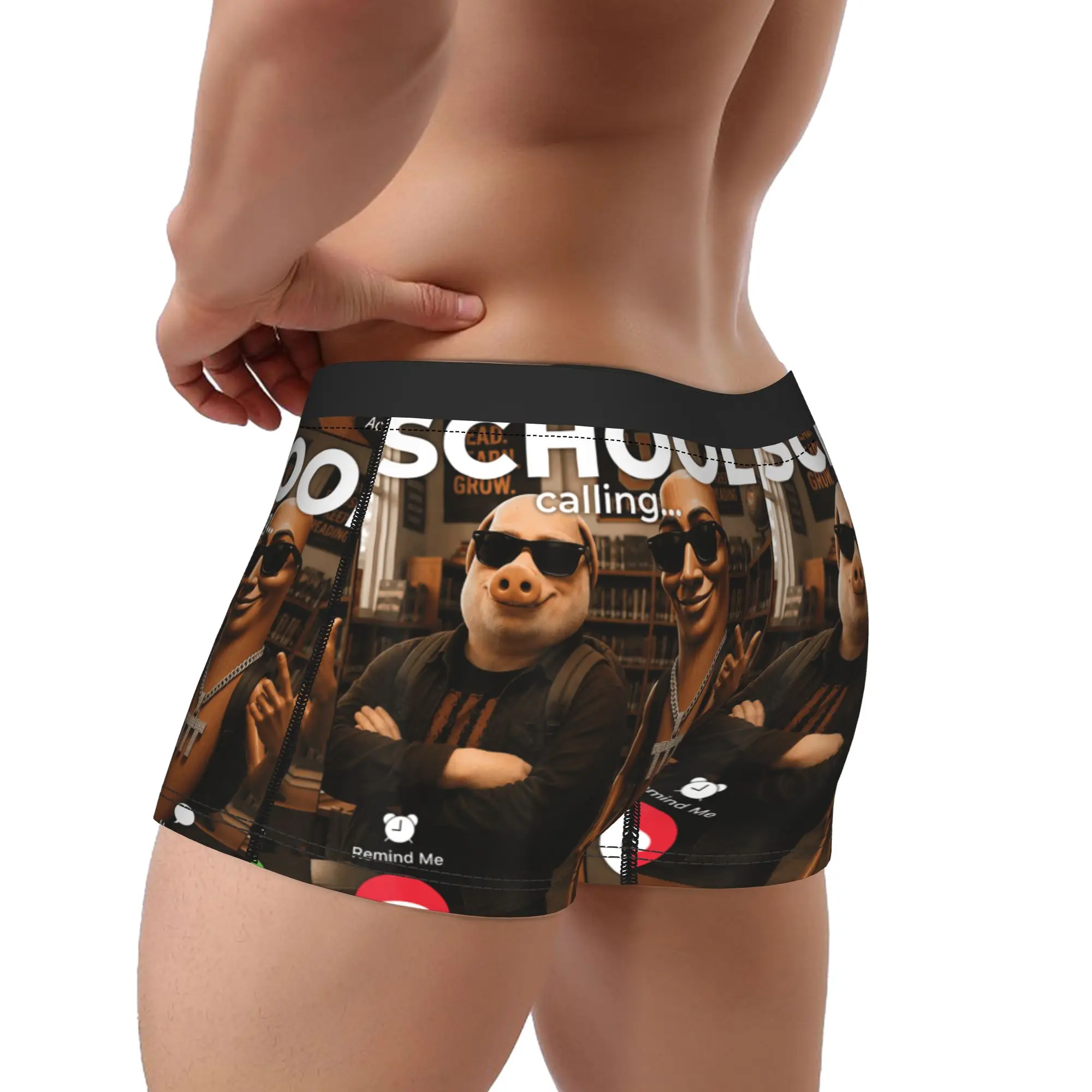 Gen Alpha Meme Back to School Calling John Pork Tung Sahur Boxershorts 3D Pouch Underwear Printing Shorts Briefs Novelty Panties