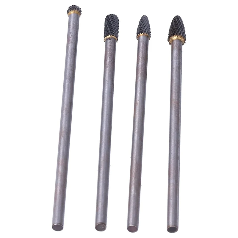 Arquivo rotativo longo de aço de tungstênio, conjunto de rebarbas rotativas com haste de 6mm para escultura em madeira, perfuração de polimento e gravação
