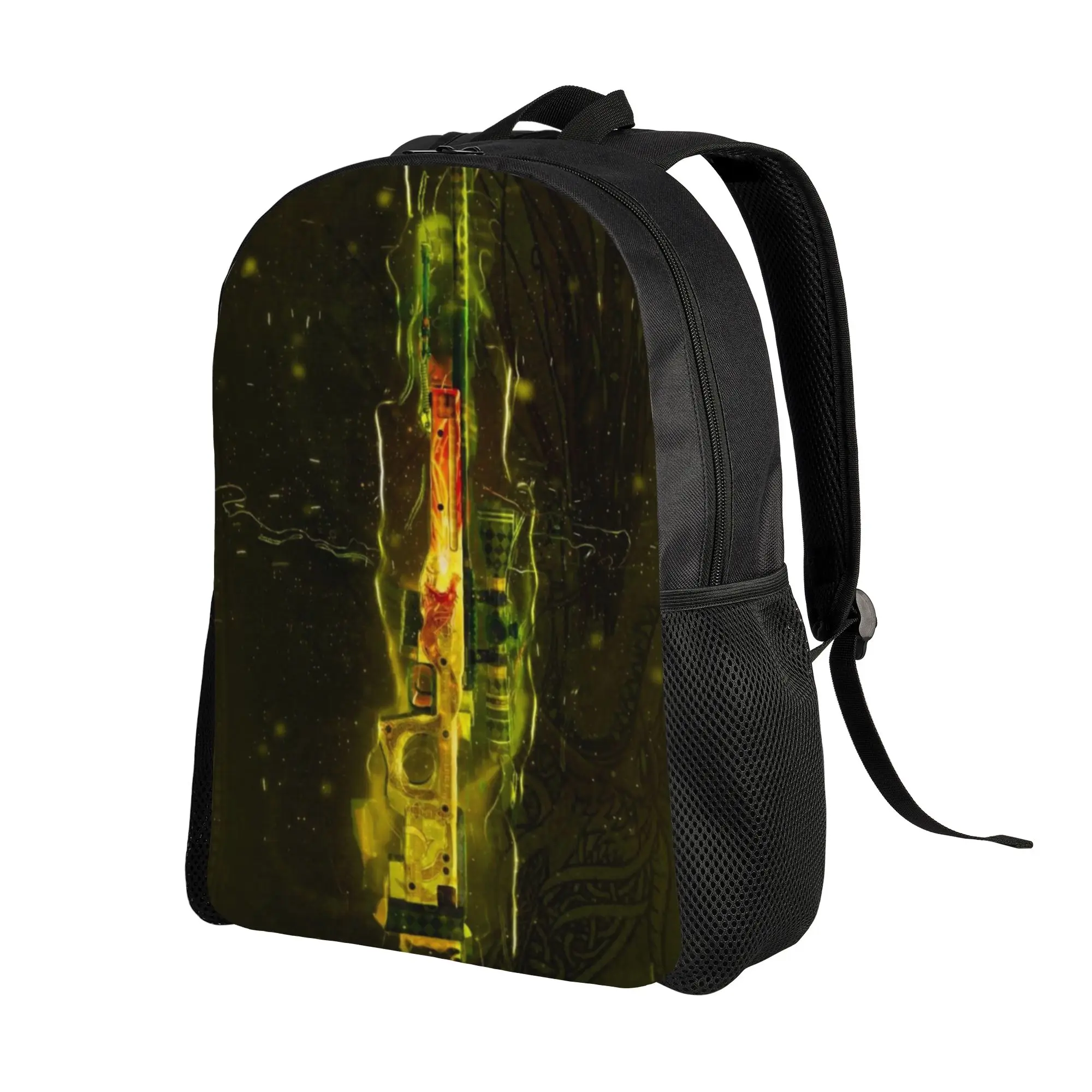 Daypack Back to school season Glowing Toxic CS GO Gun Skin  Zipper Closure Backpack