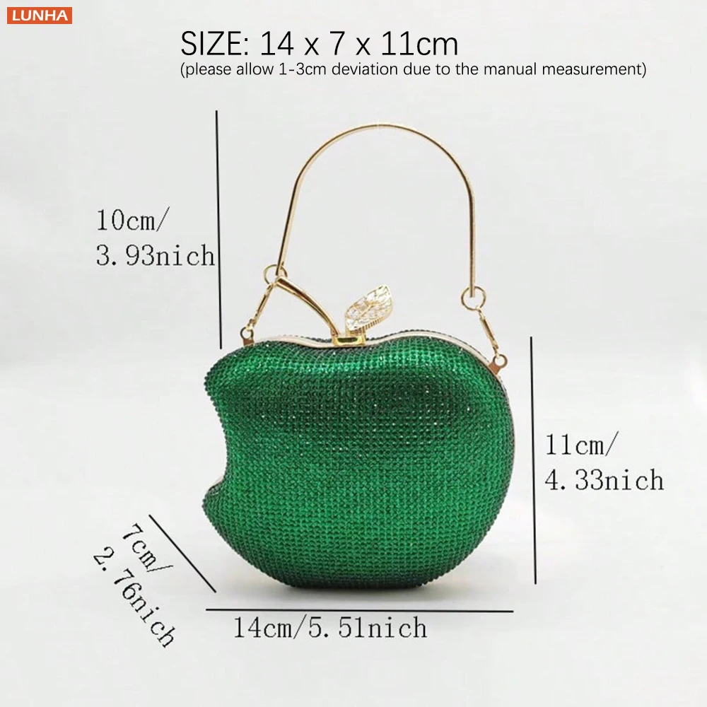 Luxury Mini Box Clutch Full Rhinestone Woman Evening Bag with Metal Handle Chain Purse Unique Party Handbag for Prom Cocktail
