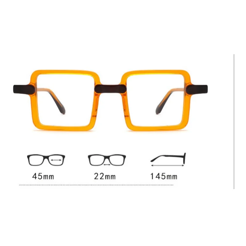 ヴィンテージアセテートスクエア近視メガネブルーライトカット眼鏡処方箋対応光学眼鏡