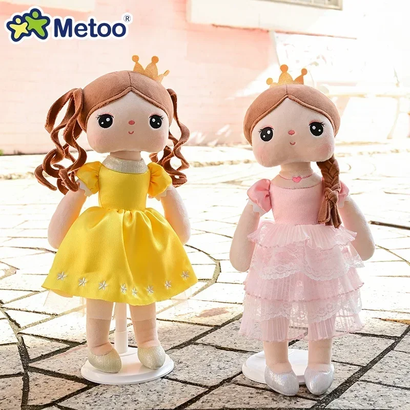 Original Metoo Angela Plush Doll Fairy Tale Princess Jasmine Black Cute Toys For Children Pretty Skirt Doll Metoo Girll Gifts