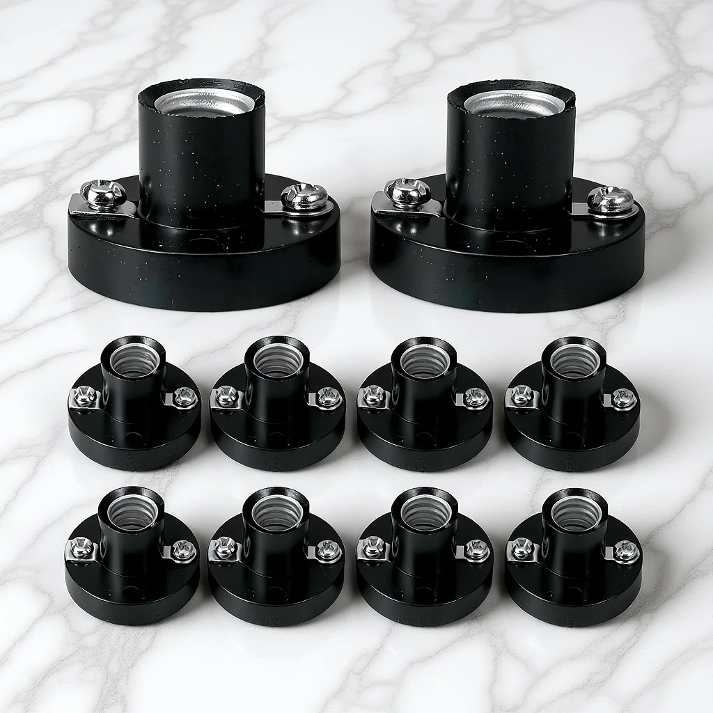 

10Pcs Light Bulb Socket Lamp Base Holder for DIY Lighting Projects Flat Head Design Easy Installation for Home School