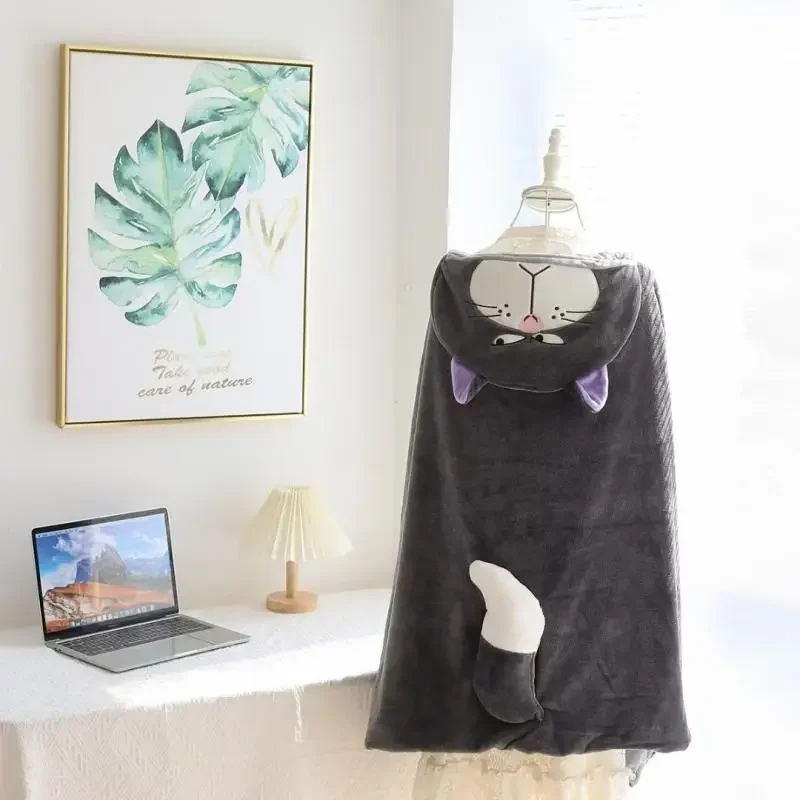 Disney Lucifer cat cute anime peripheral air-conditioned blanket hooded cloak air-conditioned room nap blanket student shawl