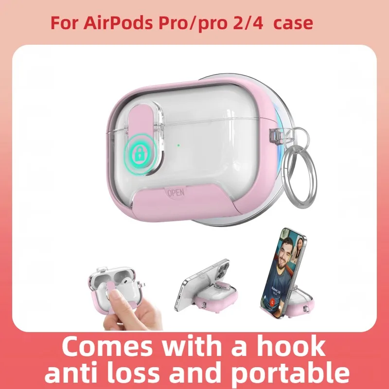 

Magnetic Bracket For AirPods Pro/Pro2/4th Generation Transparent Case Transparent Earphone Cover With Strong Magnetic Attachment