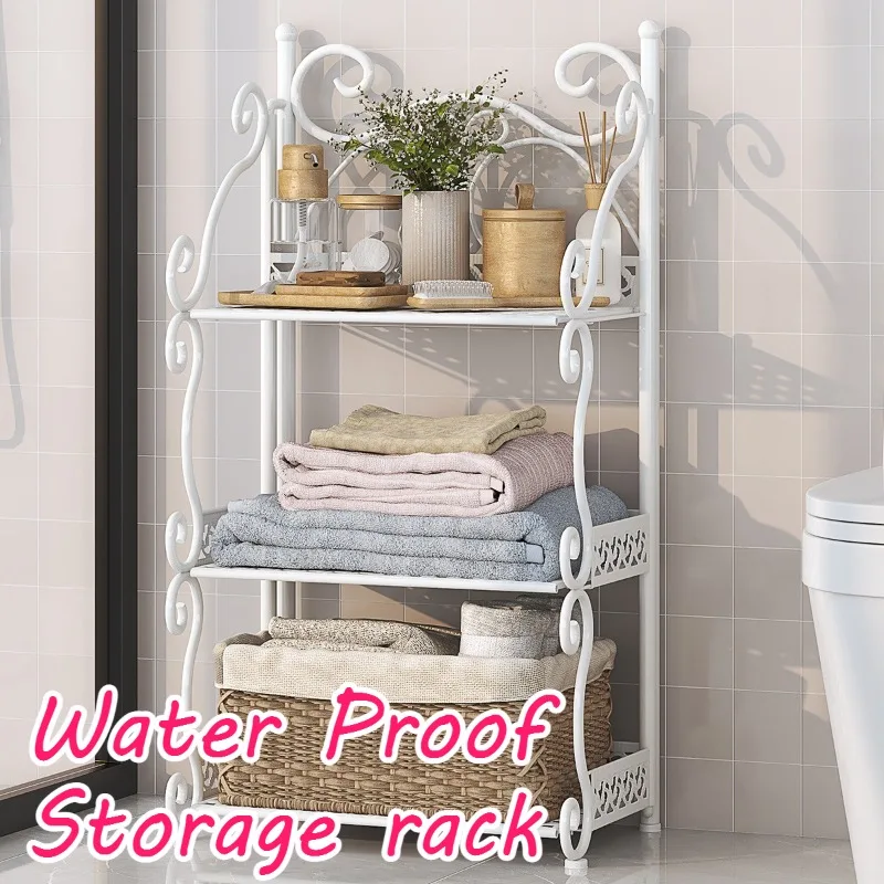 Bathroom Foldable Storage Shelf Waterproof Rust-proof Large Capacity Storage Holder Anti-slip Base Nordic Luxury Home Storage