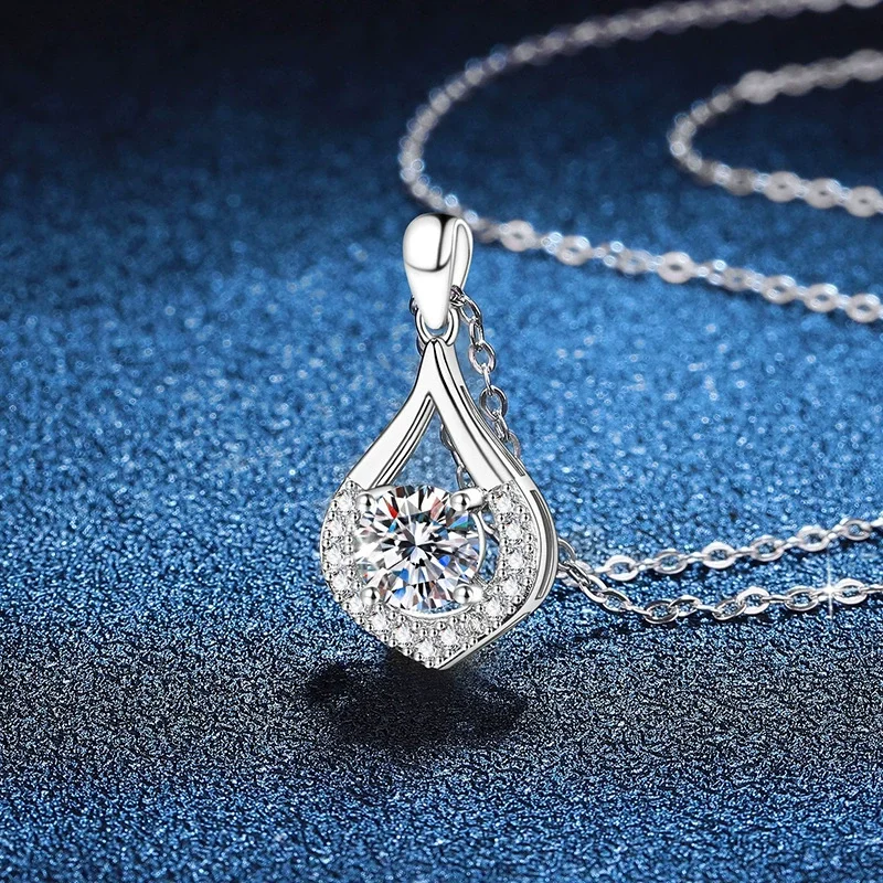 

XL249 Lefei Fashion Luxury Trendy Classic 1ct Moissanite Heart Waterdrop Necklace For Charm Women s925 Silver Party Jewelry Gift