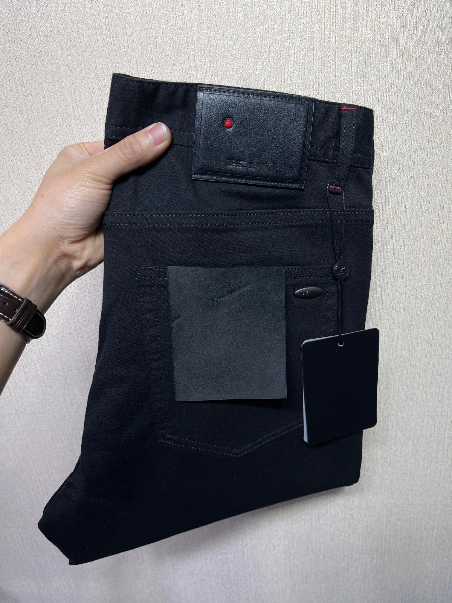 OECHSLI Jeans Thin Cotton Men 2026 Spring Summer new straight embroidery casual zipper Middle waist size 30-40 long Pants
