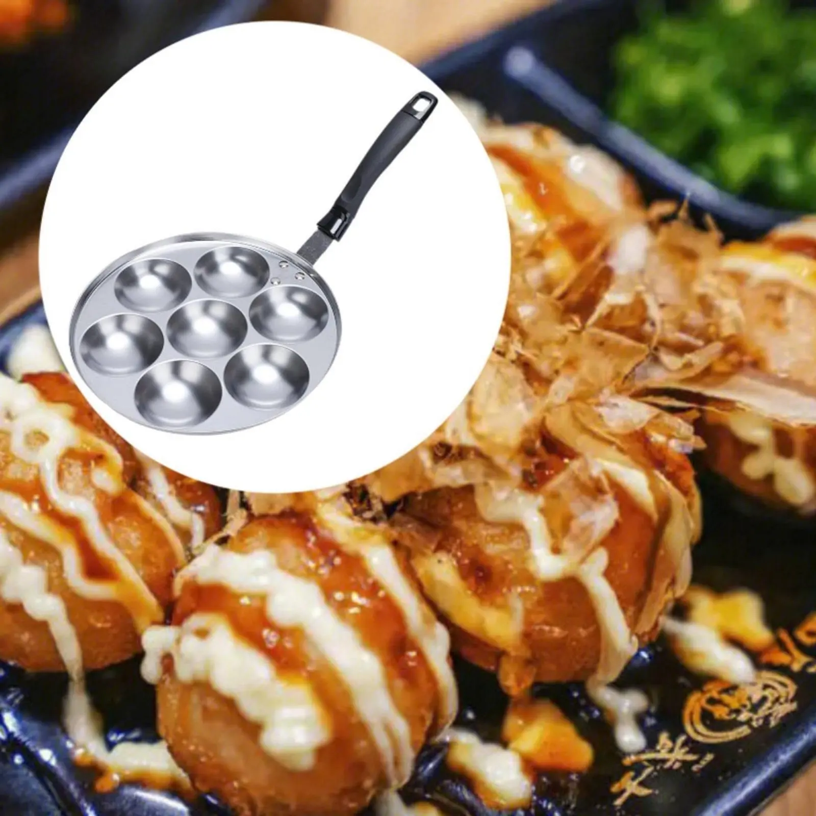 Takoyaki Pan Easy to Clean Japanese Takoyaki Appliance Squid Round Appliance Multifunctional Aebleskiver Pan Versatile