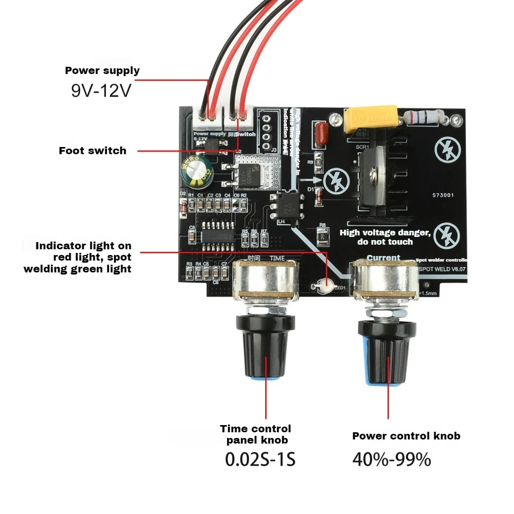 for Spot Welding Machine 40A Thyristor Solid State Relay Control Module Time/Power Regulator