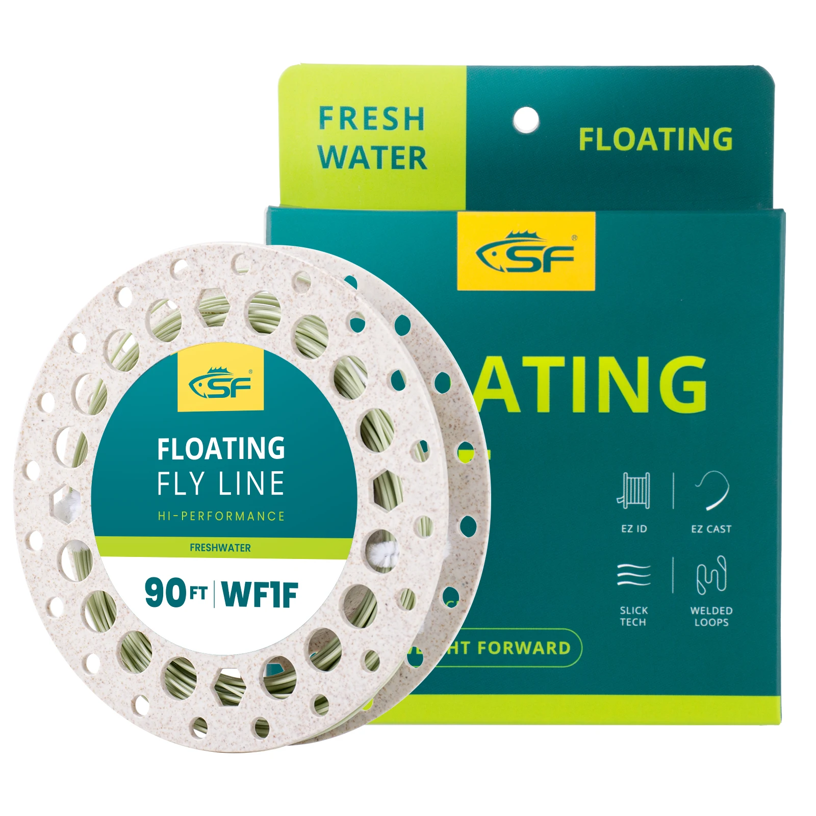 SF 90FT All-Viz Bi-Color Fly Fishing Line WF2 3 4 5 6 7 8F Waga do przodu pływająca żyłka muchowa ze spawaną pętlą