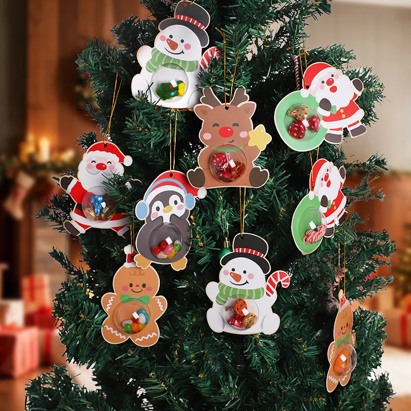 12/24Pcs Weihnachten Süßigkeiten Schokolade Halter Karten Kinder Geschenke Verpackung Tasche Weihnachten Baum Hängen Anhänger Weihnachten Party Wohnkultur