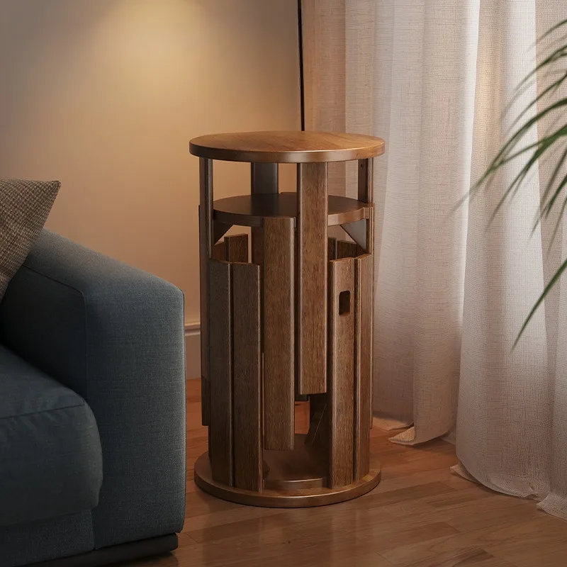 

‌Modern Round Stool, Stackable Thickened Seat, Solid Wood Side Table, Stylish Home Decor Accent