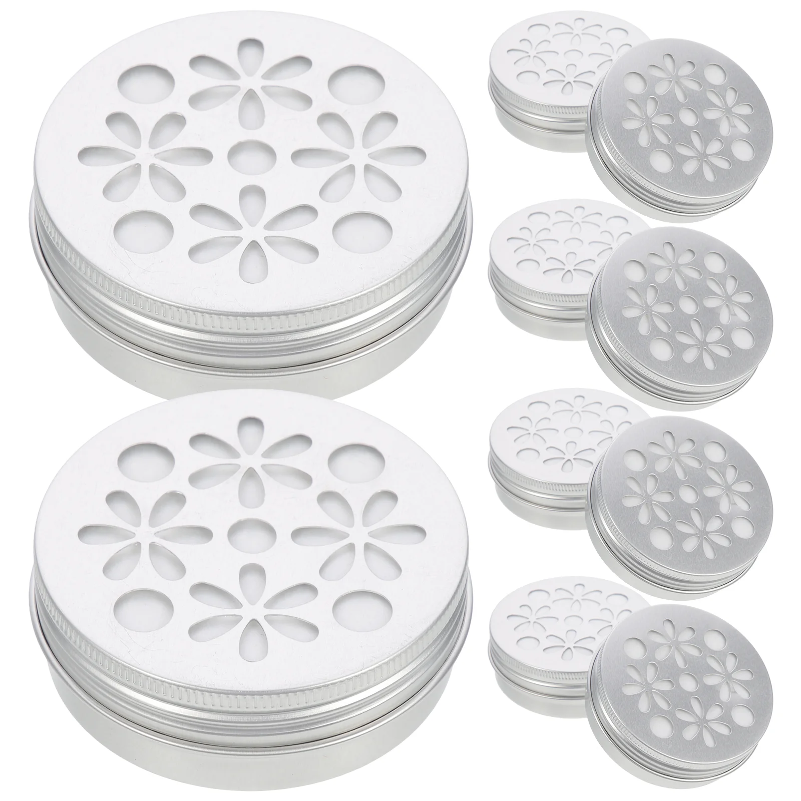 

10 Pcs Can Suite Hollow Threaded Aluminum Box Work Air Freshener Home Canister Storage Containers Natural Aroma Diffuser