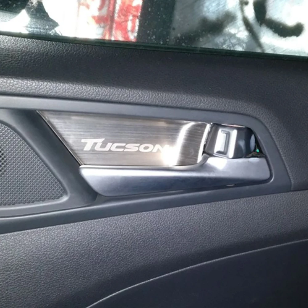 Accessories For 2015-2019 Hyundai Tucson TL Interior Door Handle Trim Moulding Black