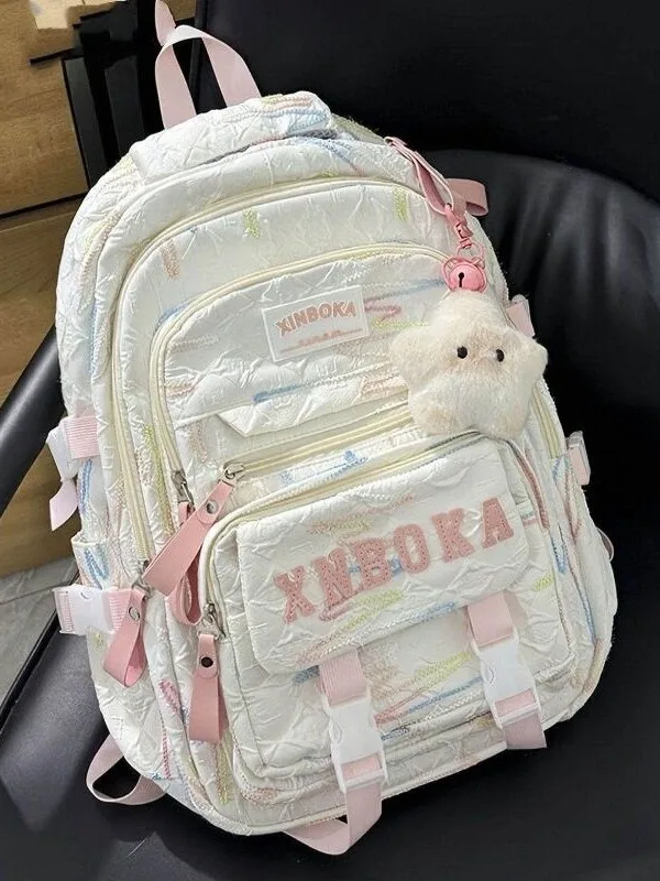 rouje-dsyle-large-capacity-backpack-for-elementary-and-middle-school-girls-dual-shoulder-strap-school-bag-sweet-college-style