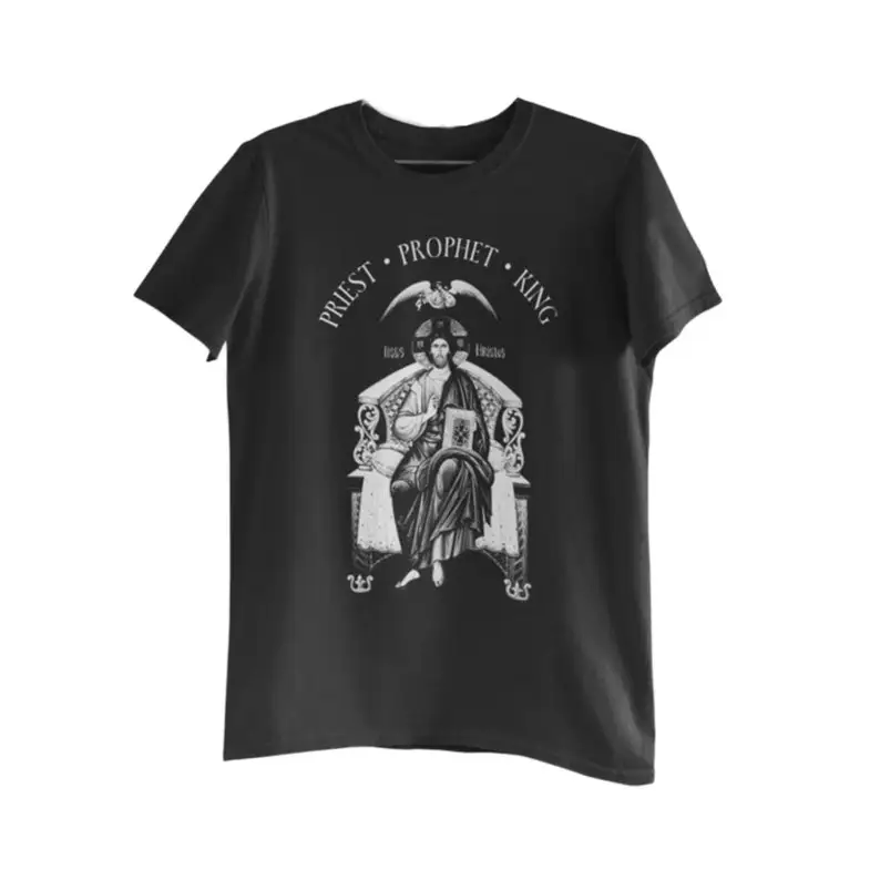 Priest Prophet King Unisex T-Shirt Jesus Byzantine Icon Catholic Christian Orthodox Traditional Iconography