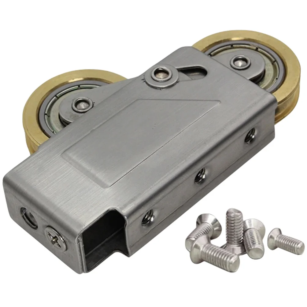 

Double Copper Wheel Stainless Steel Pulley Roller Bearing For Glass Wardrobe Aluminum Patio Mute Metal Window Hardware Sliding