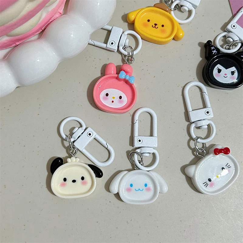 Mooie Anime Sanrio Plaat Sleutelhanger Kawaii Sleutelhanger Auto Sleutelhanger Voor Meisjes Schattige Tas Hanger Rugzak Decoratie Accessoires